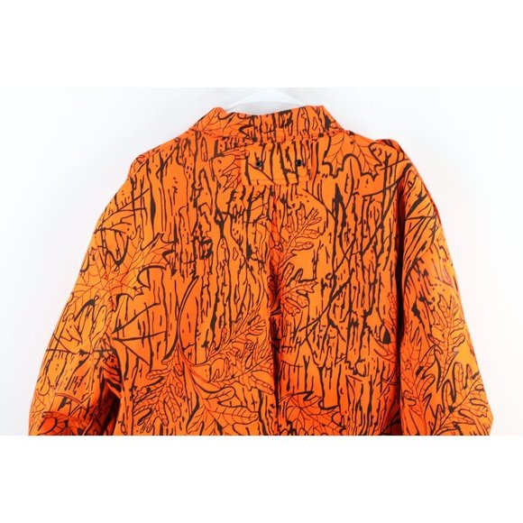 Vintage 90s Smith & Wesson Mens Large Distressed Camouflage Jacket Blaze Orange - Picture 9 of 10